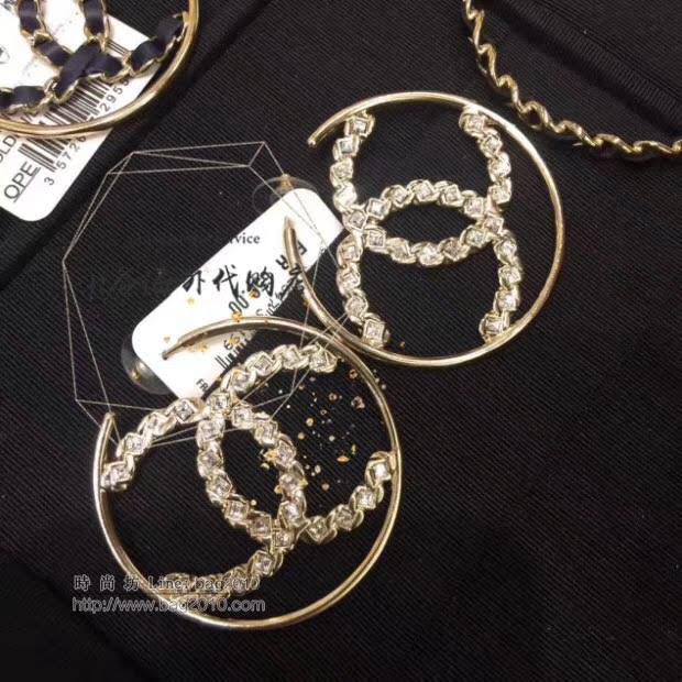chanel耳環 小香圓圈耳環 經典雙C純銀針耳環 百搭時尚單品  gzsc1164
